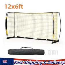 Portable Folding Soccer Goal w/Carry Bag Heavy-Duty Steel Frame High-Impact Net