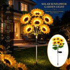 Solar Sunflower Garden Lights Waterproof LED Stake Lamp 15" / 38cm Patio