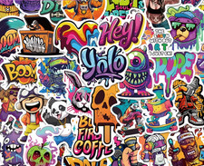 50 Pack of Cool Graffiti Stickers for Laptop/Water Bottle/Phone Case/Kindle/iPad