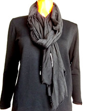 PATRIZIA PEPE  Sciarpa Nero 215cm x 52cm Schal Scarf Pashmina ho Fendi Fay