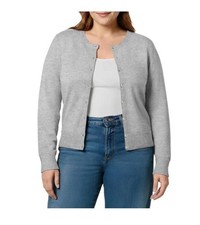 NEW GAP Womens Crewneck Cardigan Sweater NWT XXL 100 Cotton Gray