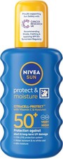 NIVEA SUN Protect & Moisture Sun Spray SPF 50+ (200ml), Moisturising Suncream Sp 44.40 per litre