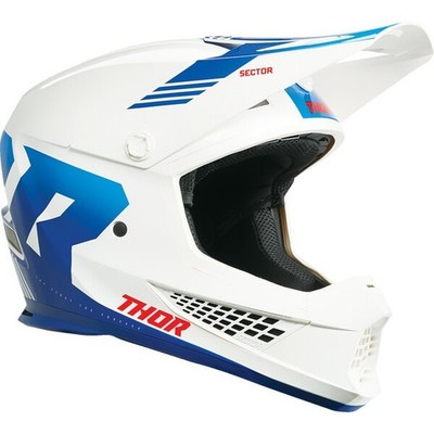 Thor Motocross Helm Sector 2 Carve X-Large weiß blau MX Offroad Enduro Quad