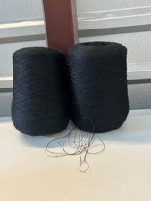 Lot 2 Spool Cone Peru PURE SOFT 2/50 Baby Alpaca Yarn lb 2oz 980gr 7011 Black D