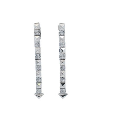 Officina Bernardi 'Enigma' Diamond Drop 18 Karat White Gold Leverback Earrings