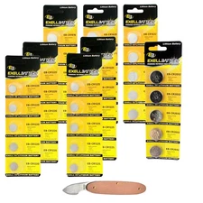 26pc Essential Batteries Kit 1616 1620 1632 2032 1225 1220 & Tool