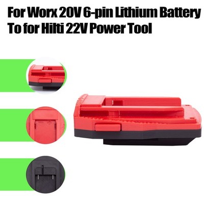 Adapter For Worx 6-pin 20V Li-Ion Battery To For Hilti 22V Power Tools NEW