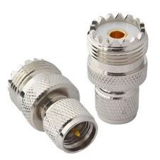 Mini UHF Male to UHF Female SO239 PL259 Connector RF Coax Adapter Pack of 2