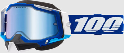 100% Racecraft 2 Snowmobile Goggles Blue Blue Mirror Lens 26012918