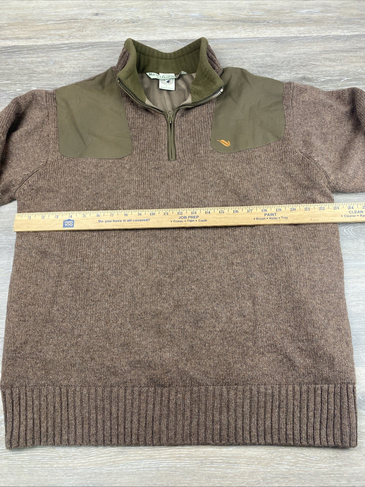 Mack's Prairie Wings Upland Hunting Sweater Size Large 80% Wool Lined - Heavy