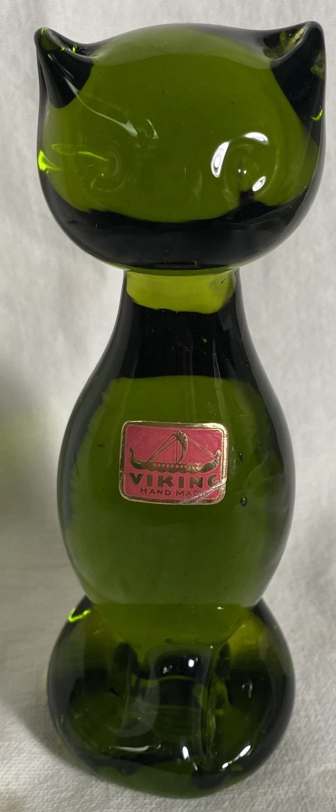 Cat 5.5" Olive Green Viking Glass Company