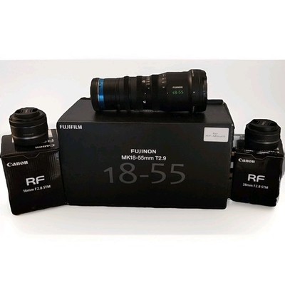 Fujinon MK 18-55mm T2.9 Cine Zoom Lens - (Canon RF Mount) & 16mm And 28mm F2.
