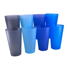 32oz Unbreakable Plastic Tumblers Set of 12, BPA Free Dishwasher Safe, 4 Colors