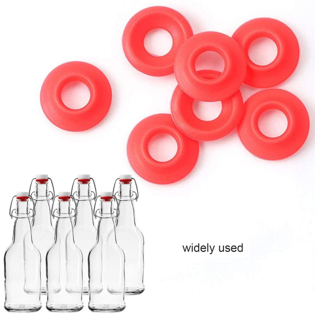 Beer Bottle Gasket, Silicone Rubber Gaskets Washers Red Swing Flip Top Bottles E