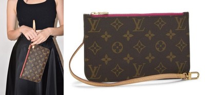 NEW  100% AUTHENTIC LOUIS VUITTON MONOGRAM NEVERFULL POCHETTE WRISTLET CLUTCH