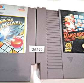 2 retro Nintendo video games NES Marble Madness & Super Mario Bros  26272 bc12