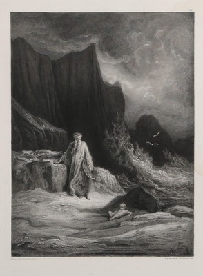 Gustave Dore, Finding of King Arthur, Engraving