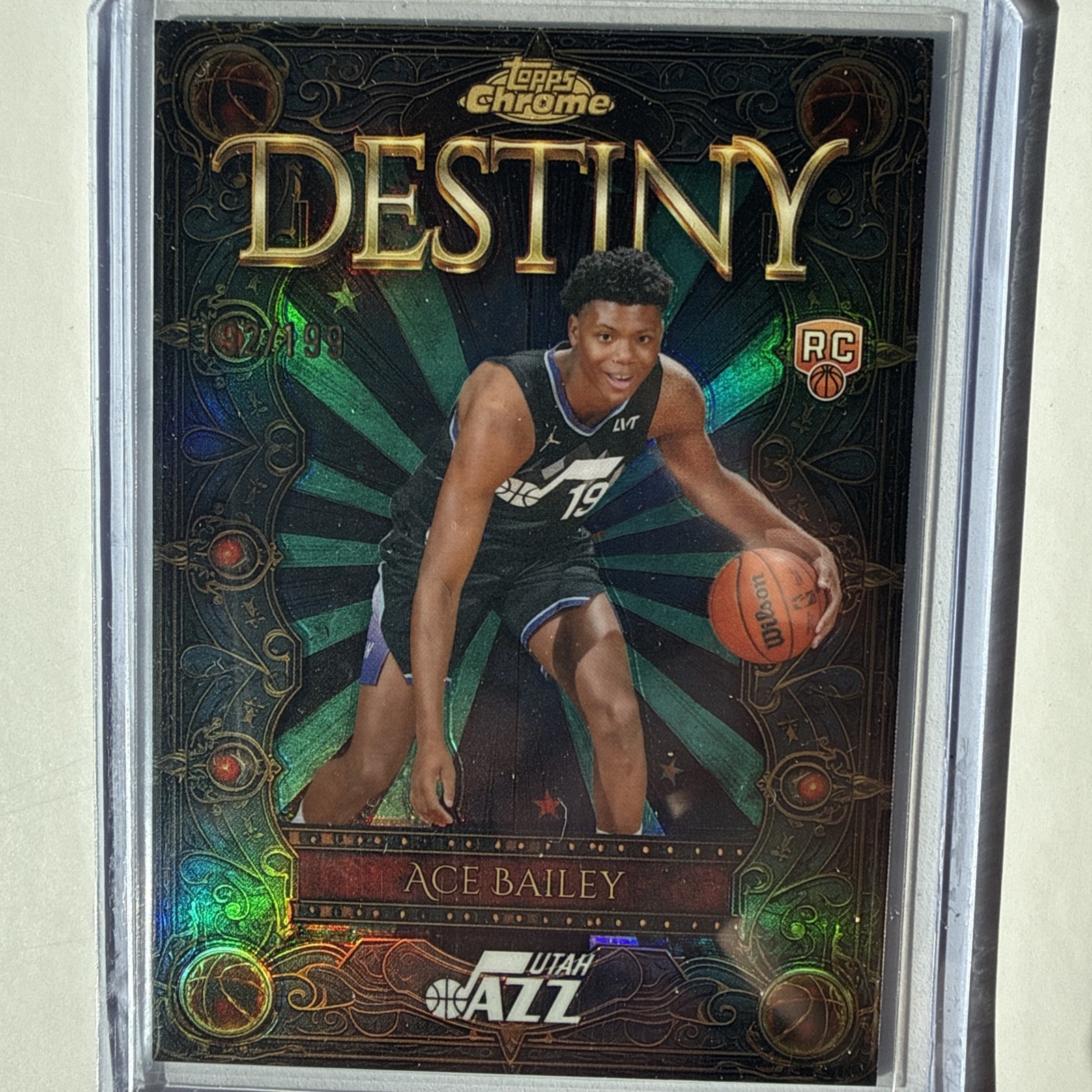 2025-26 Topps Chrome Destiny Aqua Refractor /199 Ace Bailey