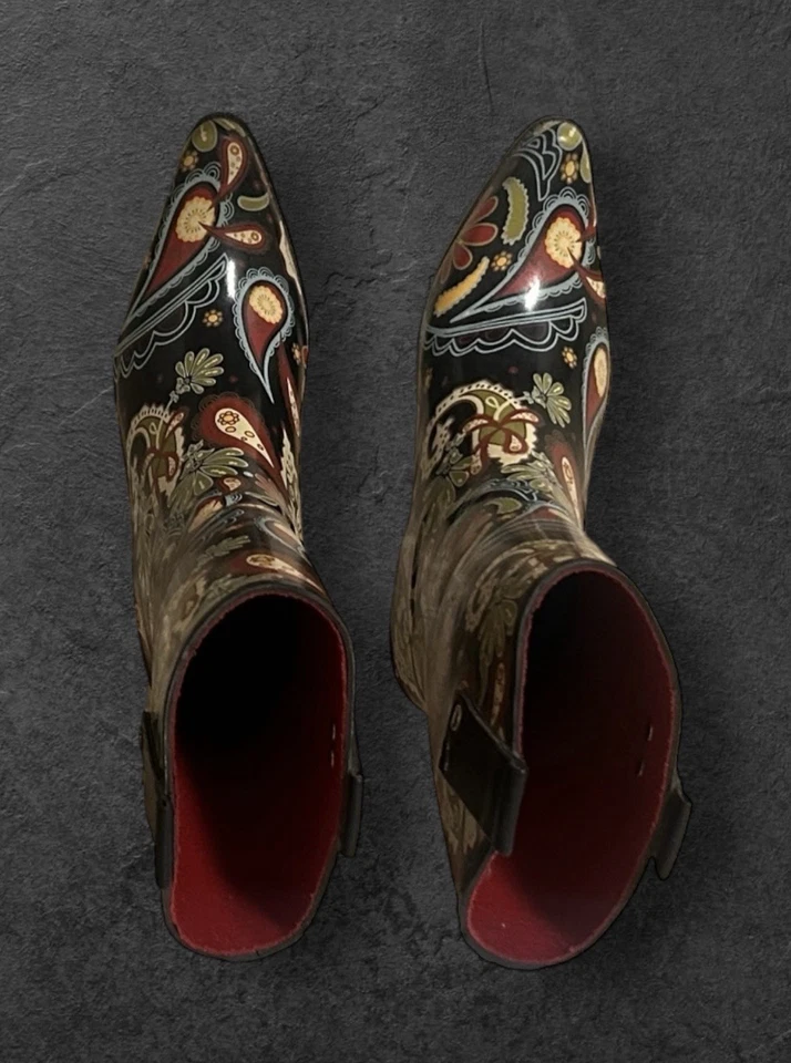Mujer Henry Ferrera Talla 7 Multicolor Paisley Botas de Lluvia Botas de Vaquero 02 Foto 3 de 4