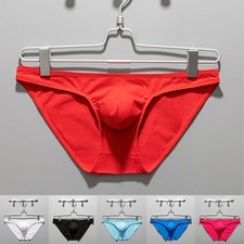 Low Rise Men's Soft Underpants Thin Briefs Super Smooth Black Blue M 2XL