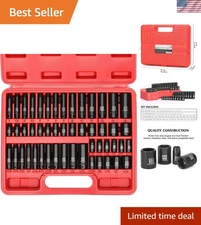 50-Piece 1/4 Inch Drive Impact Socket Set - Chrome Vanadium & High-Torque Design
