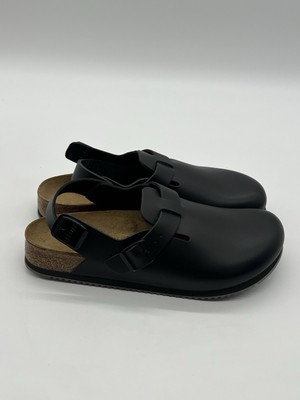 Birkenstock Tokio Super Grip Men 10 Narrow Black Leather Back Trap Clogs Sandals Birkenstock Tokio Super Grip Men 10 Narrow Black Leather  main image 2