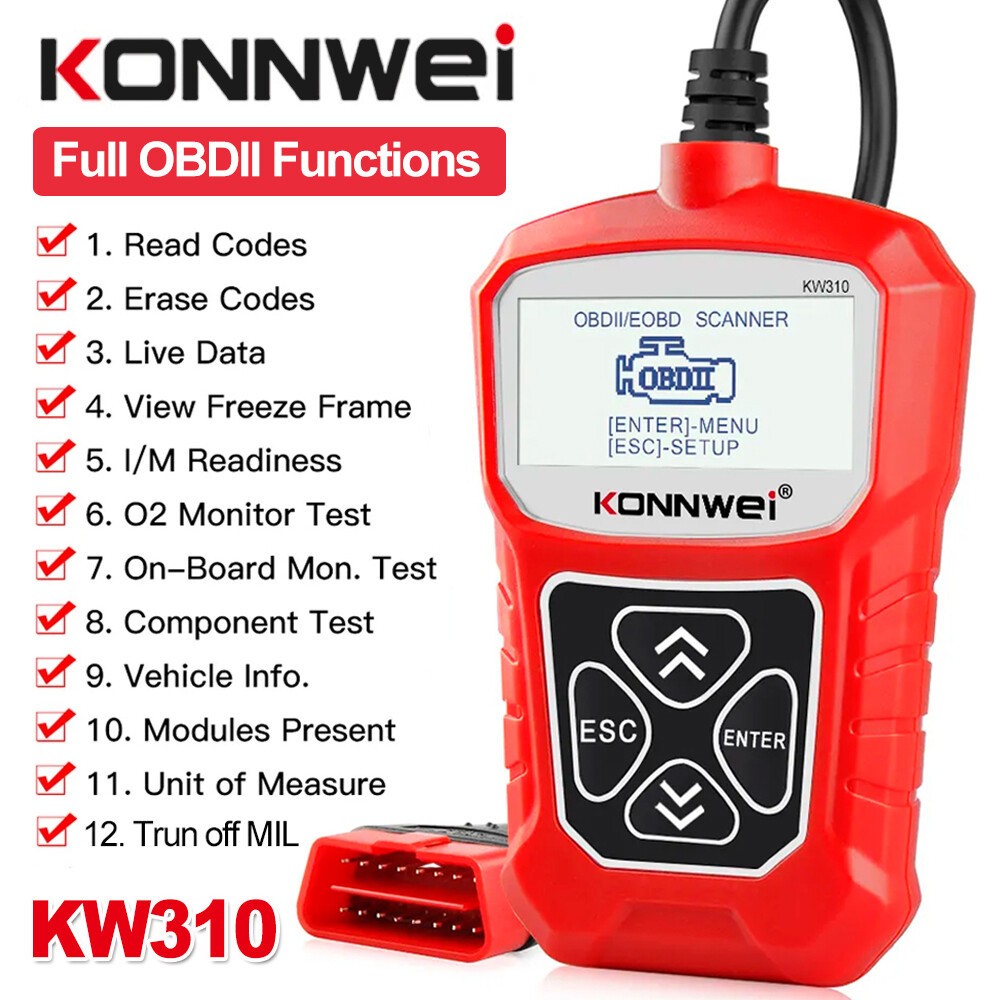 Automotive OBD2 Scanner Check Engine Diagnostic Tool Car EOBD OBDII Code Reader