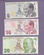 TURKEY - 5, 10, 20 lirasi - F