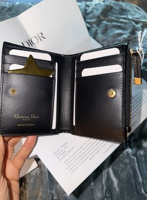 Dior Caro Dahlia Wallet / Black Supple Cannage Calfskin / NIB | eBay