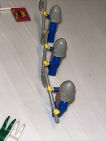 6- 1978 Lego Yellow Castle Knight Minifigure Purple Sticker Crown RARE 375 6075