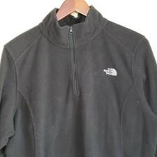 The North Face Sweatshirt Womens XL Black 1/4 Zip Fleece Mock Neck Pullover