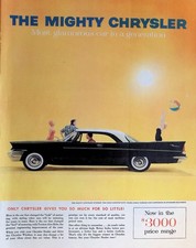 Original 1957 Chrysler Ad Windsor Two Door Hardtop Torsion-aire Ride Beach Fins