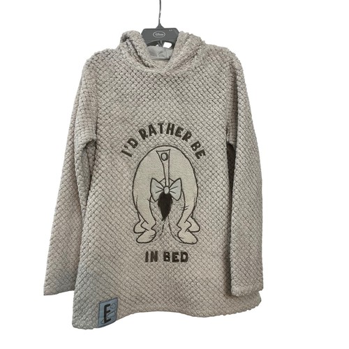 Disney Eeyore I d Rather Be In Bed Fleece Hoodie Tunic Pajama Top