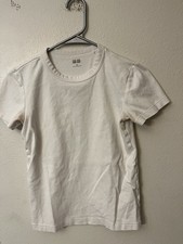 Uniqlo U Mens Size XS White Solid Crewneck T-Shirt 100 Cotton