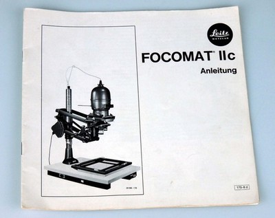 Leitz Focomat IIc originale Anleitung Enlarger Manual. 19951