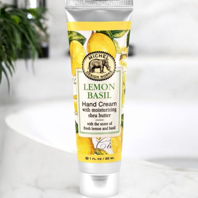 Michel Design Works Lemon Basil Shea Butter Hand Cream, Travel Size, 1 OZ