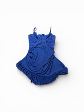 Blue Lace Babydoll Lingerie Nightgown - XXL - Ruffle Hem  Adjustable Straps