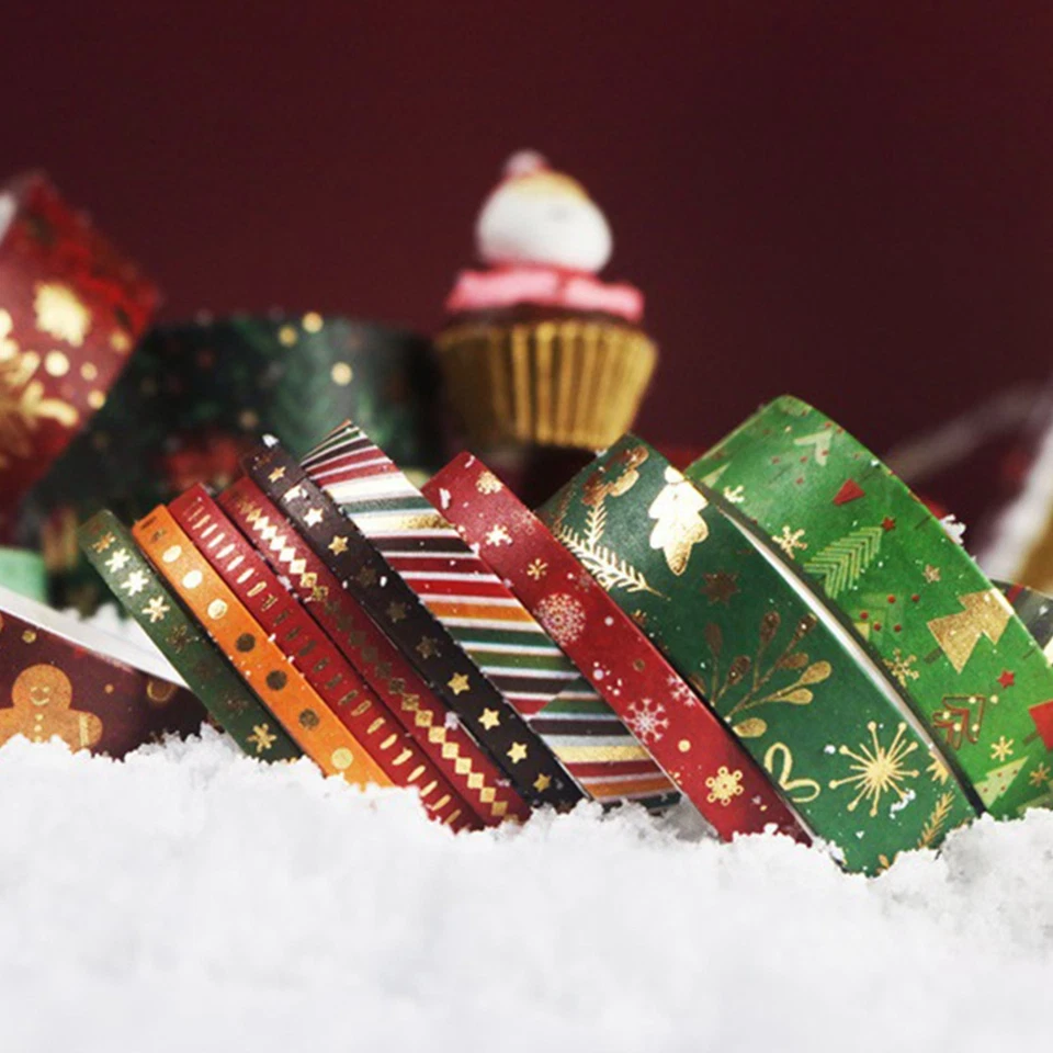 Juego de 21 rollos de cinta Washi de Navidad envoltura de regalo de Navidad álbumes de recortes cinta hágalo usted mismo Foto 4 de 4