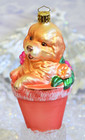 Puppy In A Flower Pot German Christmas Ornament — photo 2
