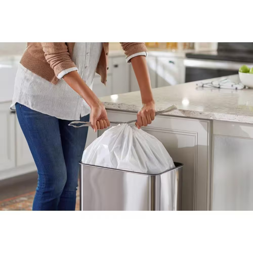 HDX 18 gal. White Kitchen and Compactor Drawstring Bags (30-Count)
