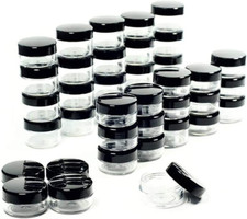 5 Gram Cosmetic Containers 50 Pcs. Sample Jars Tiny Containers with Lids Black