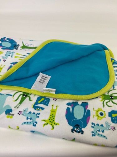 Disney Baby Monsters Inc Baby Blanket Pixar Cotton 28”x28 Sulley Mike Plush - Picture 5 of 5