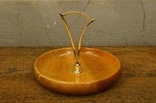 VINTAGE Wood Art MCM Oregon Myrtlewood Tidbit Serving Tray Nut Candy Dish