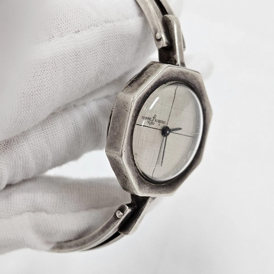 Винтажные редкие винтажные женские наручные часы Ulysse Nardin 800 серебряный браслет - Изображение 4 из 4