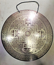 Handmade Gong 32 cm Mandala carving Tibetan Gong Meditation 7 Chakra meditation