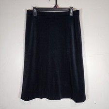 Vtg 70s 80s Black Velvet Christmas Holidays Maxi Skirt Size 10 Pull On Elastic