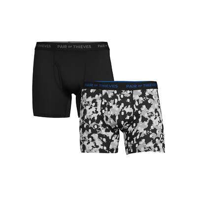 Pair of Thieves Men's  SUPERFIT 2-Pack Adult Boxer Briefs, Assorted color Size S