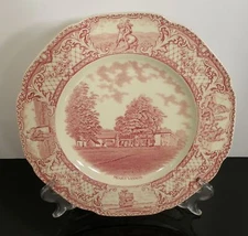 Crown Ducal Colonial Times MOUNT VERNON Dinner Plate Pink Scalloped