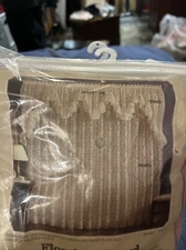 Vintage Lace  Valance Floral Jacquard  Valance Eggshell  Swags 40” x 21" New