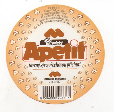 Tschechien - Käseetikett - Jesenicke Mlekarny, Jesenik - Apetit